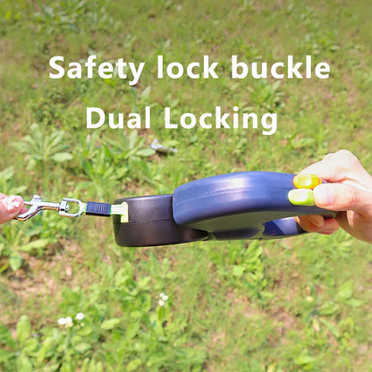 Auto Retractable Double-Ended Dog Leash 3m with LED Flashlight, Waste Bag Holder & 360° Rotating Dual Traction Rope – Pet Supplies for Two Dogs